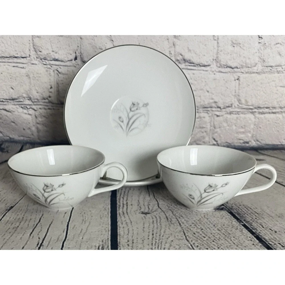 VTG Creative Royal Elegance Fine China Coffee Tea Cup & Saucer Wheat Flower